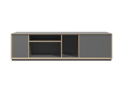 Vertiko Wide Lowboard, Ausführung 2, CPL anthrazit, Mit Sockel