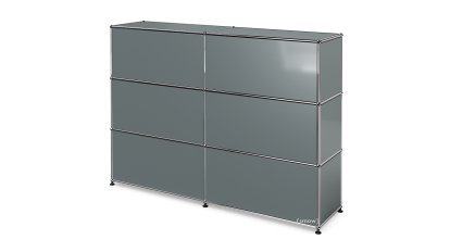 USM Haller Theke Typ 1, Mittelgrau RAL 7005, 150 cm (2 Elemente), 35 cm
