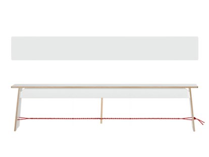 Langer Max Bank, 43 x 180 x 30 cm, FU weiß, Schwarz und rot