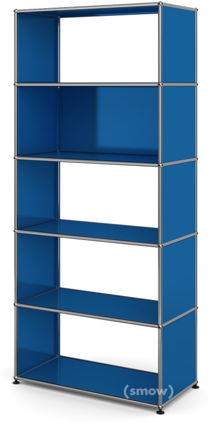 USM Haller Wohnzimmer Regal M Typ 1, 1 Rückwand, Enzianblau RAL 5010