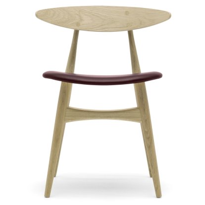 CH33P Stuhl, Eiche geölt, Leder burgund