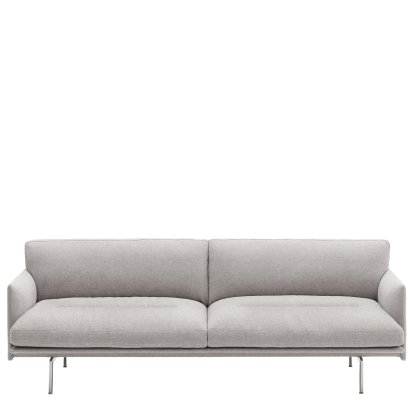 Outline Soft Sofa, Dreisitzer, Clay 12 - grey, Aluminium, poliert