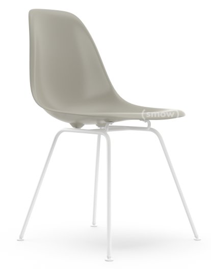 Eames Plastic Side Chair RE DSX, Kieselstein, Ohne Polsterung, Ohne Polsterung, Standardhöhe - 43 cm, Beschichtet weiß