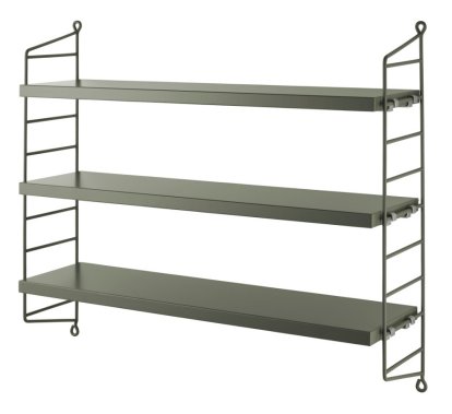 String Pocket Wandregal, Sage lackiert