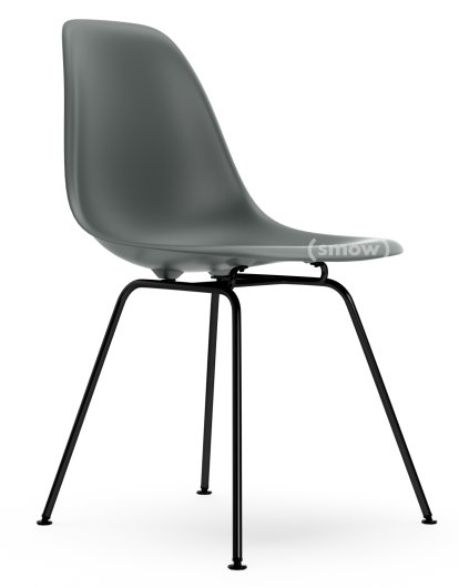Eames Plastic Side Chair RE DSX, Granitgrau, Ohne Polsterung, Ohne Polsterung, Standardhöhe - 43 cm, Beschichtet basic dark