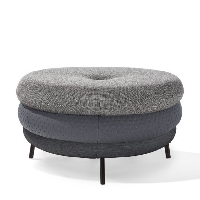 Pouf Fat Tom, 3-lagig, mit Beinen, Grau