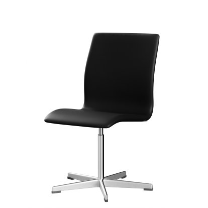 Oxford Bürodrehstuhl, Ohne Armlehnen, Niedriger Rücken, Standfuß, Softleder, Black