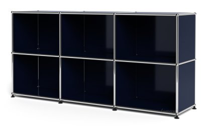USM Haller Sideboard 50, individualisierbar, Stahlblau RAL 5011, Offen, Offen