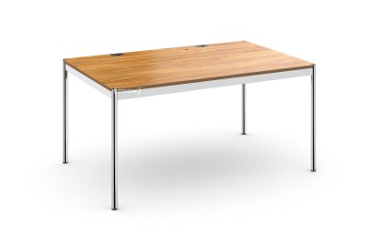 USM Haller Tisch Plus, 150 x 100 cm, 07-Eiche lackiert natur, Klappe rechts
