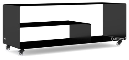 Sideboard R 111, Einfarbig, Tiefschwarz (RAL 9005), Transparentrollen