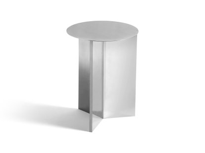 Slit Beistelltisch, Steel, H 47 x Ø 35 cm, Mirror polished