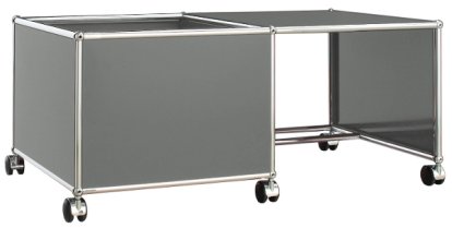 USM Haller Kinder Rolltisch, Kasten links, Mittelgrau RAL 7005