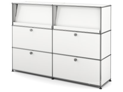USM Haller Highboard L mit Schrägtablaren, Reinweiß RAL 9010