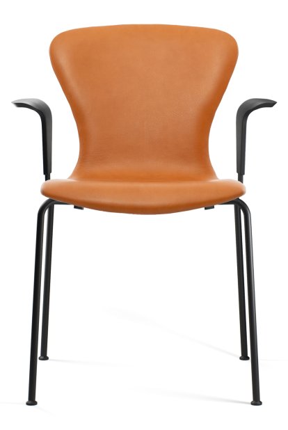 PLAYchair Tube Stuhl, Mit Armlehnen, Leder cognac