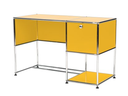 USM Haller Home Office Schreibtisch, Goldgelb RAL 1004, Ohne Kabeldurchlass