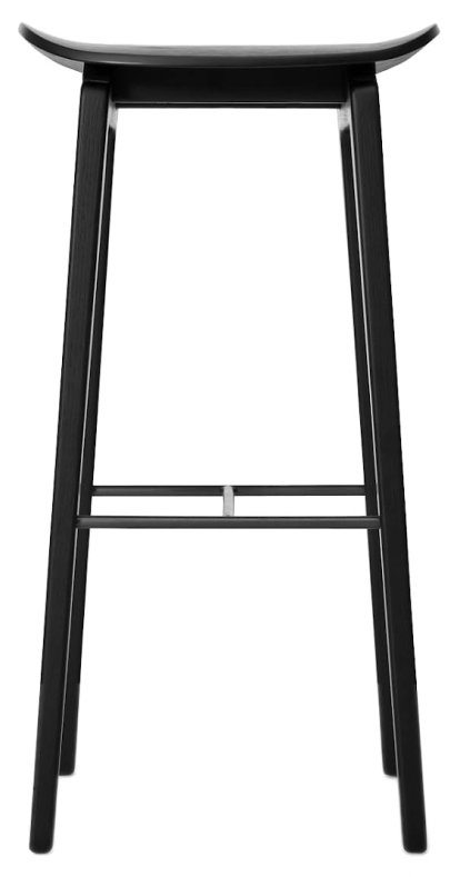 NY11 Bar Stool, Barvariante: Sitzhöhe 75 cm, Eiche schwarz gebeizt, Ohne Sitzpolster