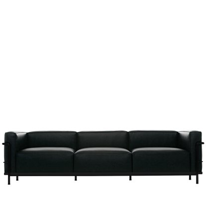 3 Fauteuil Grand Confort, grand modèle, trois places, Schwarz matt lackiert, Leder Scozia, Grafitschwarz