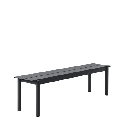 Linear Steel Bank, L 170 x B 39 cm, Black
