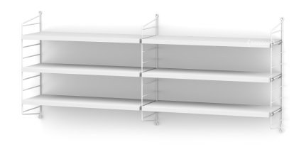 String System Wandregal M, 20 cm, Weiß, Weiß lackiert