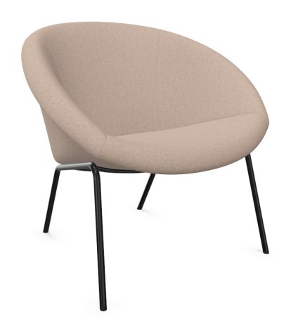 369 Sessel, Stoff Gaia champagner, Matt-pulverbeschichtet schwarz