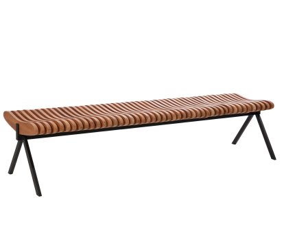 Prelude Bank, 190 cm, Schwarz, Teak