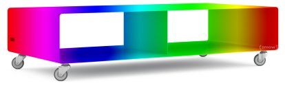 TV Lowboard R 200, Zweifarbig, Wunschfarbe zweifarbig (RAL Classic), Industrierollen