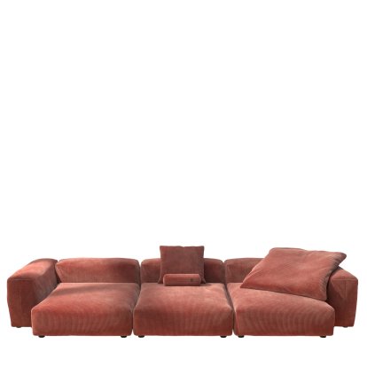 Vetsak Sofa Set 5, Cord velours - Brick, Mit Kissen