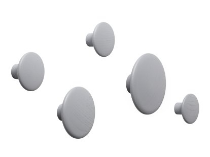 The Dots Wandhaken 5er Set, Grau