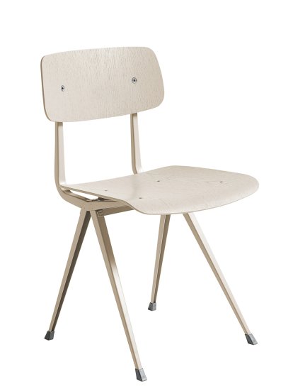 Result Stuhl, Eiche beige lackiert, Stahl pulverbeschichtet beige