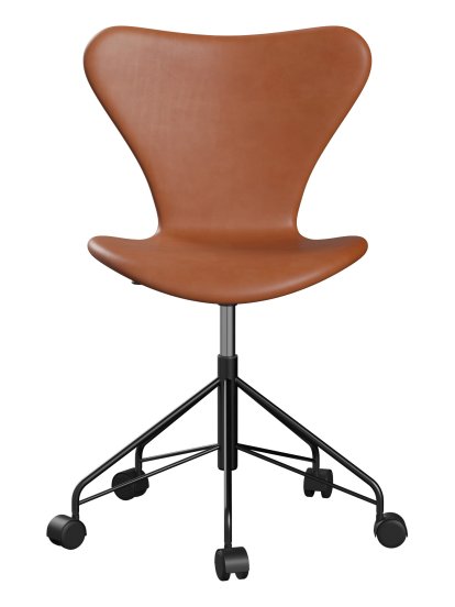 Serie 7 Drehstuhl 3117 / 3217 Vollpolsterung, Ohne Armlehnen, Leder Grace walnut, Black