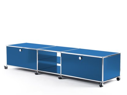 USM Haller TV-Lowboard XL auf Rollen, Enzianblau RAL 5010