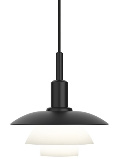 PH 3/3 Pendelleuchte, Schwarz/Opal