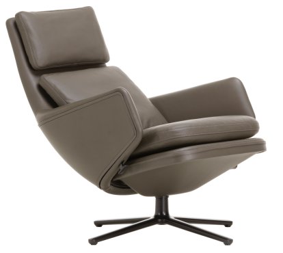 Grand Relax Loungesessel, Ohne Ottoman, Leder Premium F, umbragrau, Basic dark, 46,5 cm
