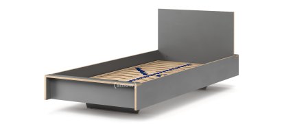 Flai Bett, 90 x 200, Mit Kopfteil, CPL anthrazit, Mit Lattenrost