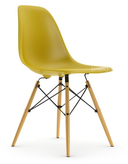 Eames Plastic Side Chair RE DSW, Senf, Ohne Polsterung, Ohne Polsterung, Standardhöhe - 43 cm, Esche honigfarben