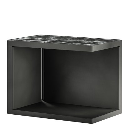 Ambito Couchtisch, Obsidian, Mamor portoro silber