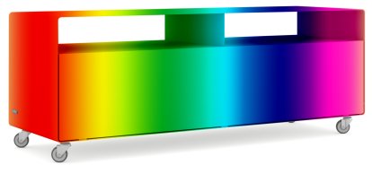 TV Lowboard R 109, Einfarbig, Wunschfarbe (RAL Classic), Industrierollen