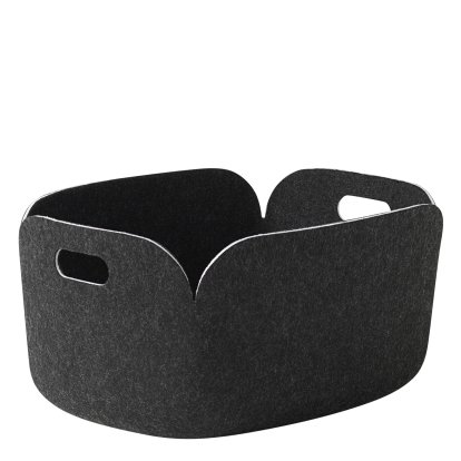 Restore Aufbewahrungskorb, L 48 cm x B 35 cm, Schwarz melange