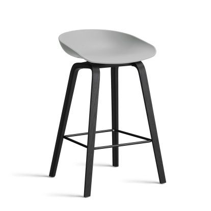 About A Stool AAS 32 Barhocker, Küchenvariante: Sitzhöhe 64 cm, Eiche schwarz lackiert, Concrete grey 2.0