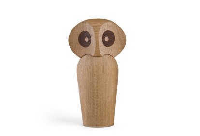 Owl Holzfigur, Groß (H 17 cm), Eiche natur