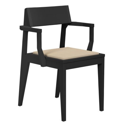 Schulz Armlehnstuhl, Sitzpolster beige (Autumn 0221), Esche schwarz