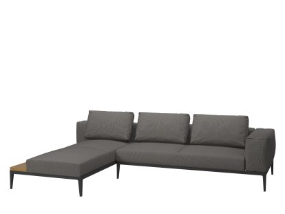 Grid Lounge Sofa, Armlehne rechts, Granit, Mit Schutzhülle