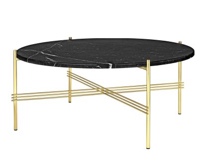 TS Coffee Table, Ø 80 x H 35 cm, Schwarz, Messing