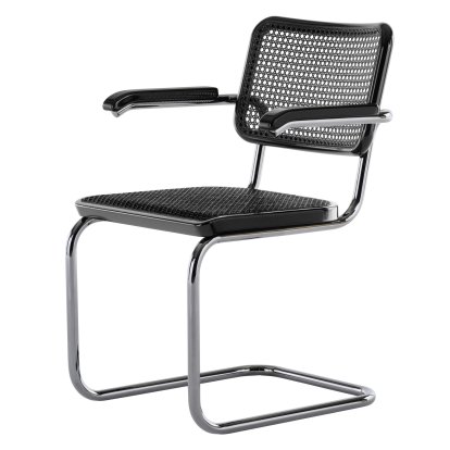 JS . Thonet - S 64 P/V Serious Freischwinger, Serious 05 - Rohrgeflecht dark melange