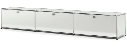 USM Haller Lowboard XL, individualisierbar, Lichtgrau RAL 7035, Mit 3 Klappen, 35 cm