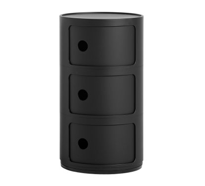 Componibili Container Matt, 3 Fächer, Schwarz