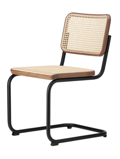 S 32 V Pure Materials Sonderedition Freischwinger, Nussbaum, Mattschwarz