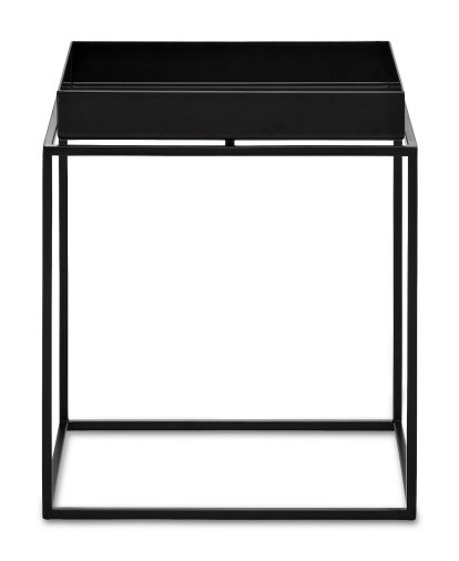 Tray Beistelltisch, H 30/34 x B 30 x T 30 cm, Black