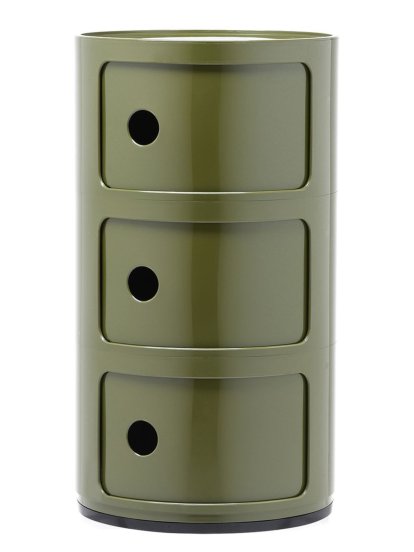 Componibili Container rund 3 Fächer, Grün