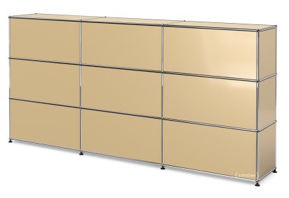 USM Haller Theke Typ 1, USM beige, 225 cm (3 Elemente), 35 cm